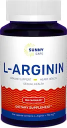 L-аргінін аминокислота Sunny Caps L-аrginine Powerful 750 мг 100 капс