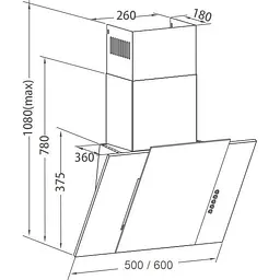 Витяжка похила Pyramida NVX 60 (800) B BL [142790] - мініатюра 6