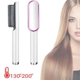 Електричний гребінець-випрямляч для волосся Hair Style UKC праска з турмаліновим покриттям 6 температурних режимів Білий - мініатюра 2