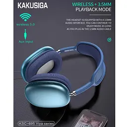 Бездротові навушники iKAKU KSC695 YIYA Blue - мініатюра 3