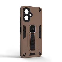 Чехол для Infinix Smart 10 4G, Proover, коричневый, с подставкой и магнитом, противоударный, ударопрочный, бронированный, панель-накладка, защита всего корпуса, термополиуретан (TPU) + поликарбонат (PC), ArmorStandart (ARM87168) - мініатюра 2