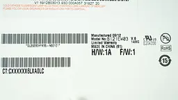 Матриця 12.1 B121EW03 V.6 1280х800, 20pin, 1CCFL, NORMAL, глянцева, роз'єм праворуч зверху для ноутбука - мініатюра 2