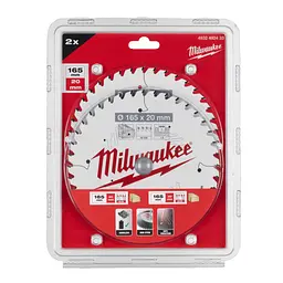 Набір дисків пиляльних MILWAUKEE, діаметр 165х20х40зуб. (2шт 4932492433) - мініатюра 2