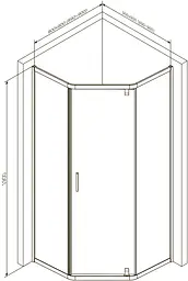 Душова кабіна Am.Pm Gem 5-corner Pivot 90x90 см без піддону хром матовий W90UG-405-090MT, Хром матовий - мініатюра 10