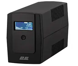 Джерело безперебійного живлення DD650, Black, 650 ВА / 360 Вт, 2xSchuko, LCD екран, USB 2E teh0033895