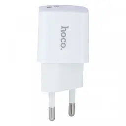 Мережевий зарядний пристрій 1Type-C Hoco N10 (PD20W) 3 A White + Cable Type-C to Lightning