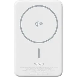 Портативний ЗП Power Bank Wiwu Wi-P031 Magnetic з БЗП Qi2 30W 10000 mAh White