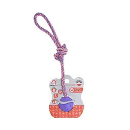Іграшка для собак Misoko&Co М'яч з веревкою purple 37x5 см - мініатюра 3