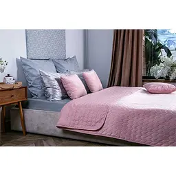 Декоративне покривало Руно VeLour Rose, 220x180 см, рожевий (340.55_Rose) - мініатюра 3