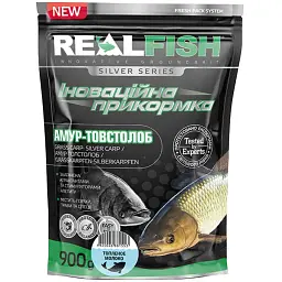 Прикормка Real Fish Silver Series Товстолоб-амур Пряжене молоко 0.9kg