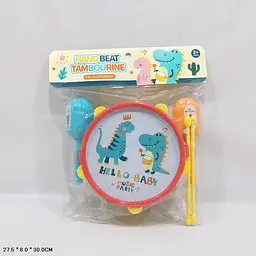 Музичний набір Hello Baby Music Party з бубном, маракасами та паличками (динозаври) (8838-13)