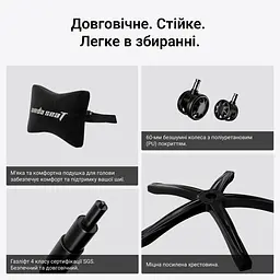 Ігрове крісло Anda Seat Phantom 4 L Gray Fabric (AD18YSD-72-G-F-G01) - мініатюра 8