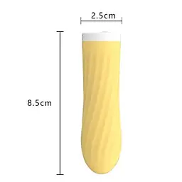 Міні-вібратор «Rechargeable Silicone Touch» 10 режимів вібрації жовтий K0984-2 - мініатюра 7