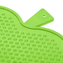 Дошка обробна пластикова для нарізки м'яса, риби, овочів та фруктів у формі яблука (220х210 мм), Kitchette Салатовий 85896 - мініатюра 6