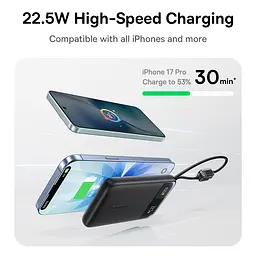 Зовнішній акумулятор Power Bank Baseus EnerFill FC11 10000mAh 22.5W E00304 чорний - мініатюра 7