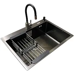 Комплект мийка + змішувач Romzha Arta U-650S Max BL (C) - мініатюра 3