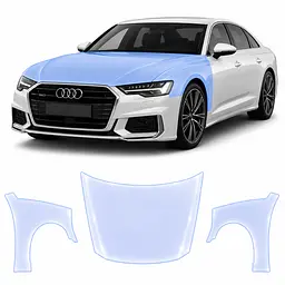 Антигравійна захисна бронеплівка за лекалами для Audi A6 C8 2018-2022 - капот і передні крила