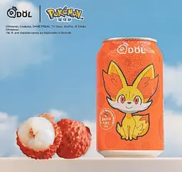 Газований напій Qdol Pokemon Lychee Fennekin 330мл - мініатюра 2