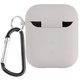Силіконовий футляр з мікрофіброю для навушників Airpods 1/2 Сірий / Stone - мініатюра 2