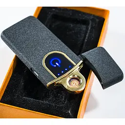 Електрозапальничка спіральна акумуляторна Classic Fashionable, Сіра Матова, USB запальничка, 6746 (ST)