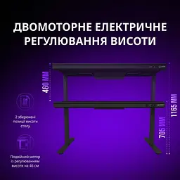 Геймерський стіл Lorgar ELITE 90G Glass Black (LRG-DE90G) - мініатюра 8