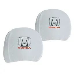 Чохли для підголівників Універсальні Honda Білі Кольоровий логотип 2 шт