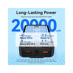 Батарея універсальна Vention 20000 mAh 22.5W with Built-in USB-C and Lightning Cables (FHPB0) - мініатюра 9