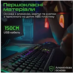 Клавіатура дротова Vertux Comando USB Black (comando.black) - мініатюра 5