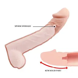 Насадка на пеніс Baile Sex Toys Big Man, 21 см (тілесний) - мініатюра 5