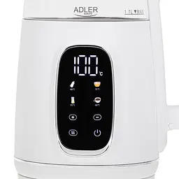 Електричний скляний чайник Adler AD 1305, 1.7 л, регулювання температури, Бело-серебристый - мініатюра 3