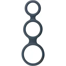 Ерекційне кільце Boners Triple Cock Ring 18 см сірий
