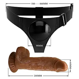 Страпон Pretty Love Harness Briefs Micheal 20 см коричневий - мініатюра 7