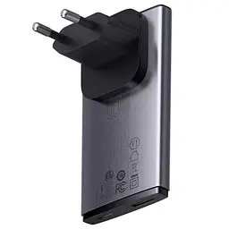 МЗП Baseus GaN5 Pro Ultra-Slim QC 3.0+PD 65W (1USB-A/1C) + кабель Type-C to Type-C (CCGP15011) Gray - мініатюра 2