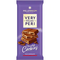 Шоколад Millennium Very Peri молочний з начинкою та печивом 95 г