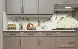 Кухонний фартух Ромашки на вінілових стеблах для кухні 65х250 см Квіти Бежевий Happy Pocket Z184886 - мініатюра 2
