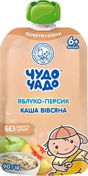 Упаковка пюре Чудо-Чадо Яблуко-персик-вівсяна каша 1.44 кг (90 г х 16 шт.) - мініатюра 2