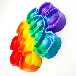 Сенсорна іграшка антистрес силіконова нескінченна пухирця поп іт UKC Pop It Fidget квітка веселка - мініатюра 2