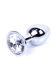 Металева анальна пробка з кристалом Boss Jewellery Silver 7 см (прозорий) - мініатюра 8
