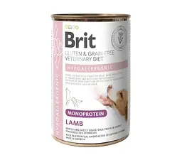 Вологий корм Brit VetDiet Hypoallergenic Lamb для собак із харчовою алергією з ягням, 400 г
