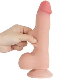 Фалоімітатор Sliding-Skin Dual Layer Dong 8'' 20 см тілесний - мініатюра 3