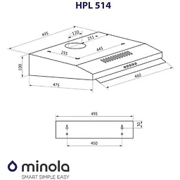 Витяжка Minola HPL 514 BL (пласка) - мініатюра 10