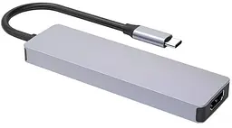 USB-Хаб Proove Type-C-Хаб Iron Link 5 in 1 (3*USB3.0 + Tyce C + HDMI) silver (HBIL00010604) - мініатюра 2