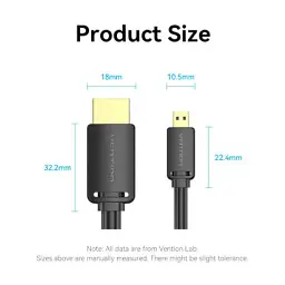 Кабель мультимедійний HDMI M to HDMI micro M 1.5m V2.0 4K 60Hz 18Gbps HDR Dolby Vention (AGIBG) - мініатюра 7
