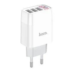 Зарядний пристрій Hoco Easy charge digital display charger C93A 3USB сам блок - мініатюра 2