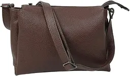 Сумка жіноча Borsacomoda темно-коричнева, шкіряна, наплечна, 31x19.5x9 см - мініатюра 2