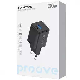 Мережевий зарядний пристрій Proove Pocket GaN 30W Black (WCPG30110001) - мініатюра 6