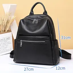 Жіночий шкіряний рюкзак жіноча трансформер 23941 Tiding Bag чорний - мініатюра 5