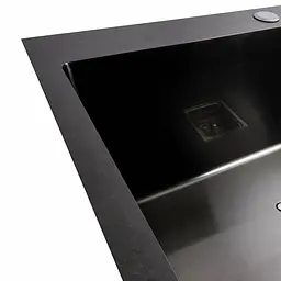 Кухонна мийка Platinum Handmade 65x45 (650x450x230 мм) PVD чорна HSB, Чорний - мініатюра 5