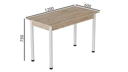 Стіл кухонний Ferrum-decor Беніта 75x120x60 Білий ДСП Сан-Марино 16мм (FRD-105641) - мініатюра 4