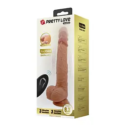 Вібратор на присосці PRETTY LOVE Jonathan 8,3 Light Brown, 3 vibration functions Thrusting Wireles PRETTY LOVE BW-008111W 100611 - мініатюра 10
